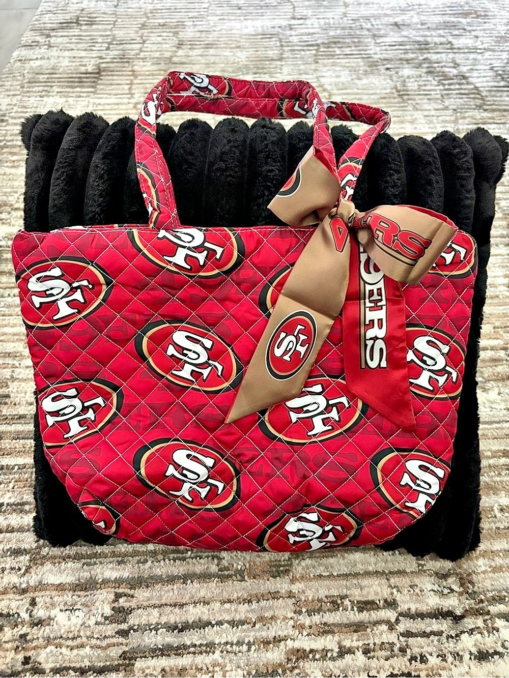 San Francisco 49ers Bandana Red & Black tote bag